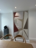 Extra large abstract face on canvas. Framed. 