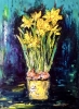 Daffodils Original Oil Painting on Canvas Board