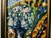 Snowdrops Fantasy Abstract Painting on Glass | Mixed Media Art with Natural Stones | Unique Gift 