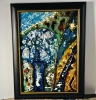 Snowdrops Fantasy Abstract Painting on Glass | Mixed Media Art with Natural Stones | Unique Gift 
