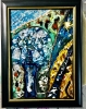 Snowdrops Fantasy Abstract Painting on Glass | Mixed Media Art with Natural Stones | Unique Gift 