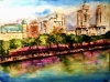 Original New York Watercolour Painting – Abstract Cityscape Art – Handmade NYC Skyline Wall Art (30×40 cm / 11.8×15.7 in)