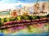 Original New York Watercolour Painting – Abstract Cityscape Art – Handmade NYC Skyline Wall Art (30×40 cm / 11.8×15.7 in)