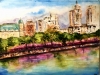 Original New York Watercolour Painting – Abstract Cityscape Art – Handmade NYC Skyline Wall Art (30×40 cm / 11.8×15.7 in)