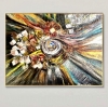 Cosmic Drift – Original Surreal Oil Painting of Floating Houses in Space