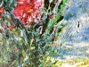 Red Flowers at Sunset – Textured Acrylic Painting on Canvas