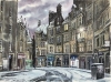 Cockburn street in winter, Edinburgh