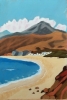 Quiet beach sheltered by mountains 