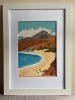 Quiet beach sheltered by mountains 