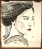 close up geisha face