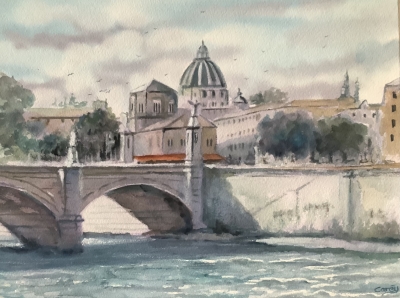 St. Angelo Bridge, Vatican Rome, Italy.