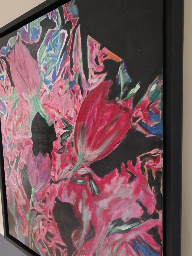 Tulips of the Rising Moon (Large framed canvas)