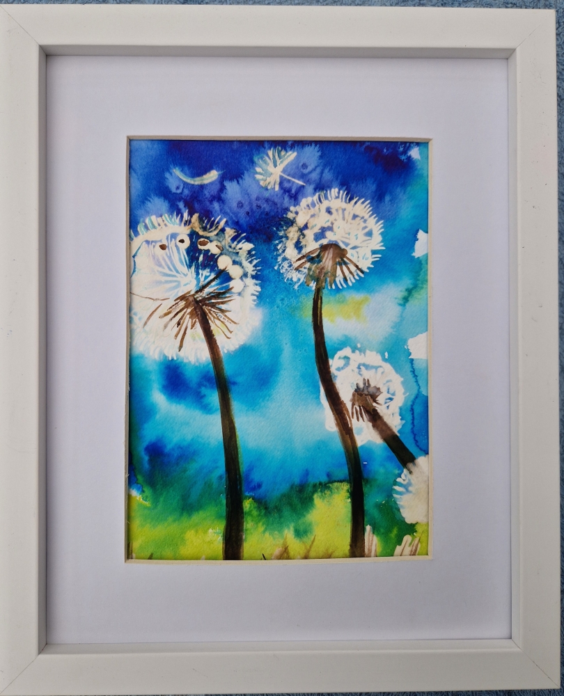Dandelions in the wind