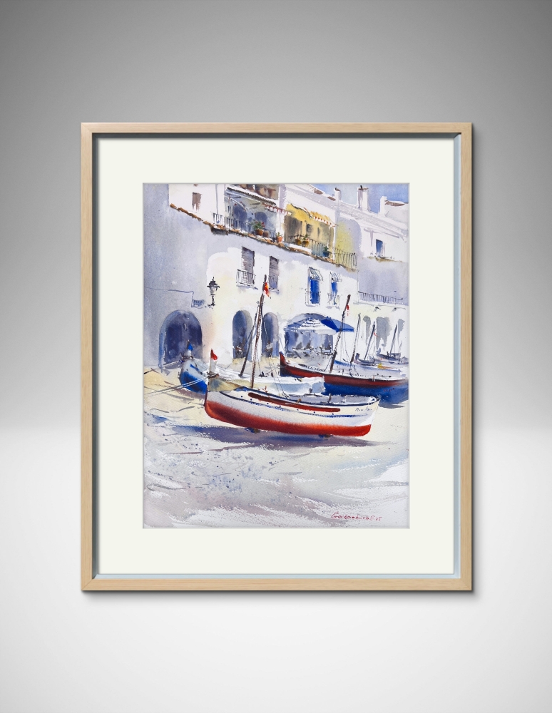 Sunlit Boats of Calella