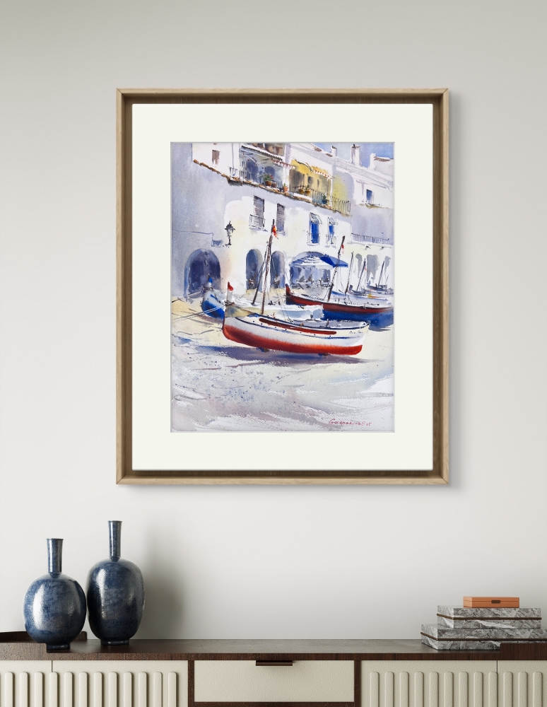 Sunlit Boats of Calella