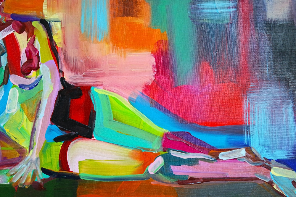 Abstract Bright Colourful Nude 5095