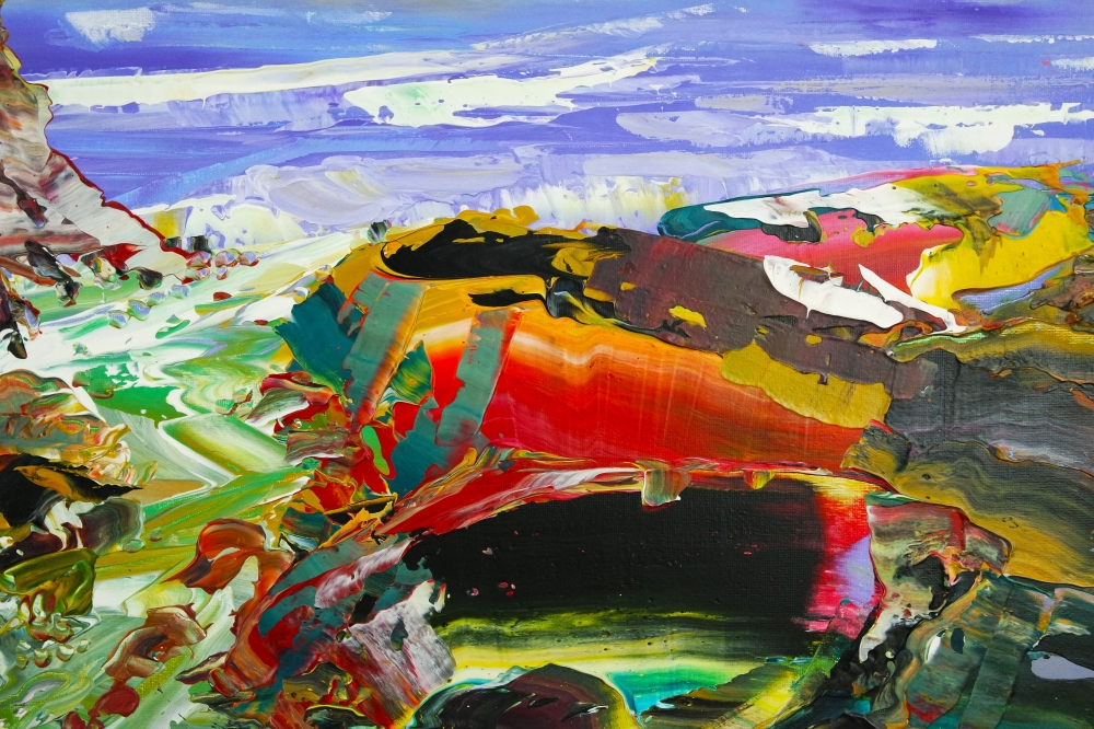 Abstract Red Seascape 5082