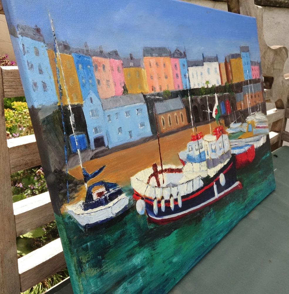 Colourful Tenby Harbour, Wales