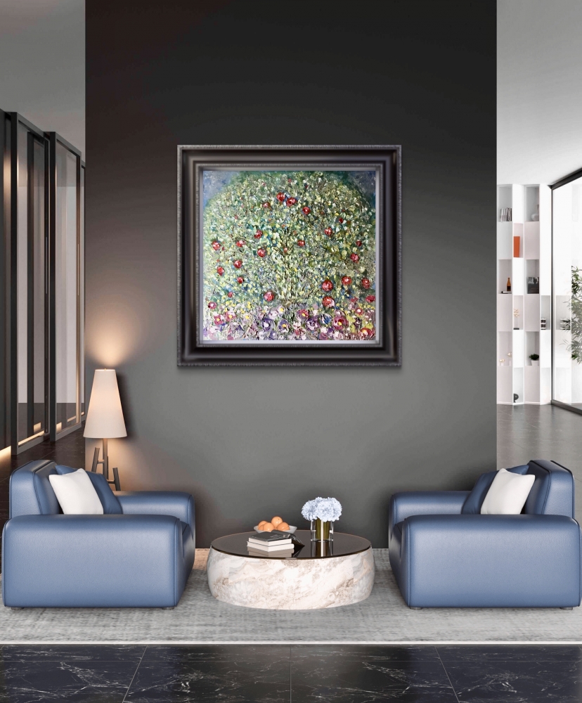 Garden of Red Apples” – Klimt Apple Tree Inspired Oil Painting