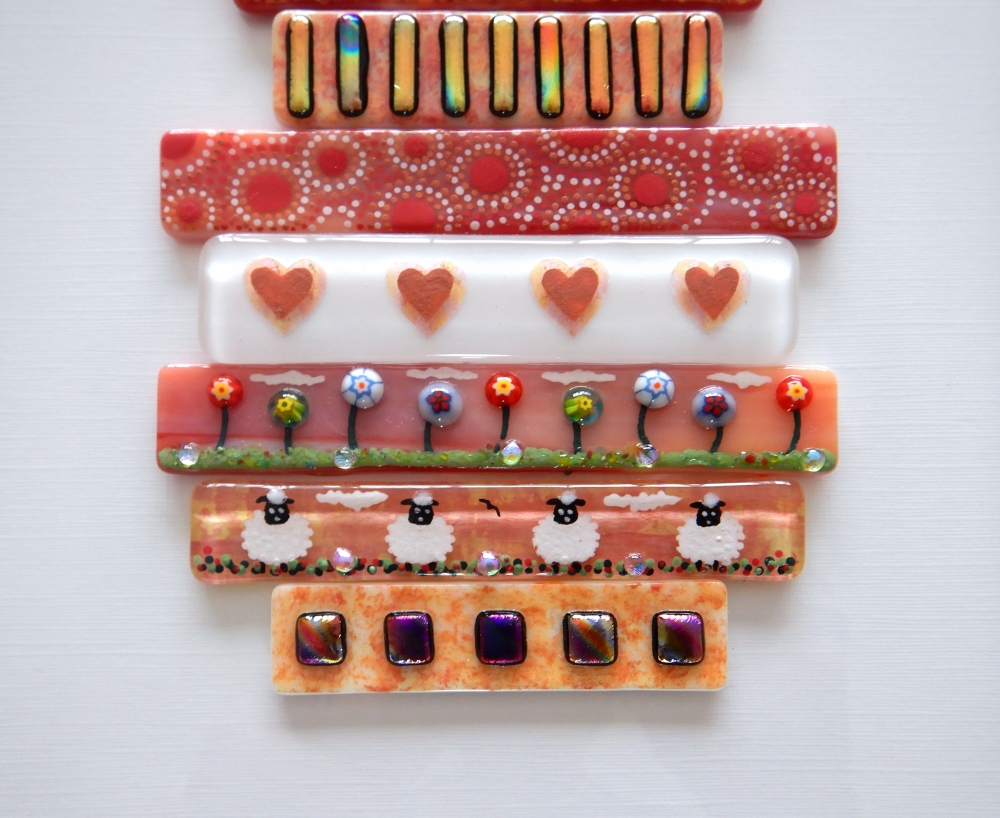 Handmade Fused Glass 'Fused Collage' Painting.