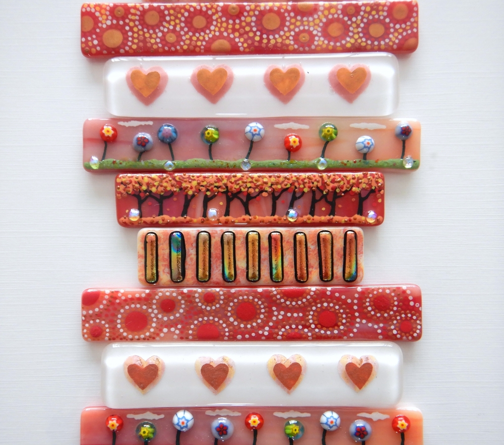 Handmade Fused Glass 'Fused Collage' Painting.