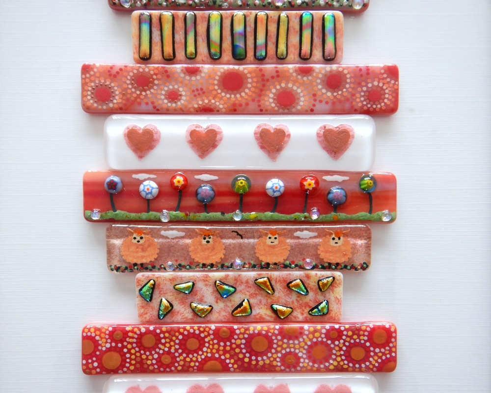 Handmade Fused Glass 'Fused Collage' Painting.