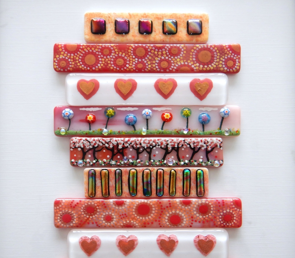 Handmade Fused Glass 'Fused Collage' Painting.