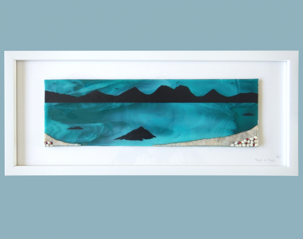 Fused glass 'Paps of Jura' Picture.
