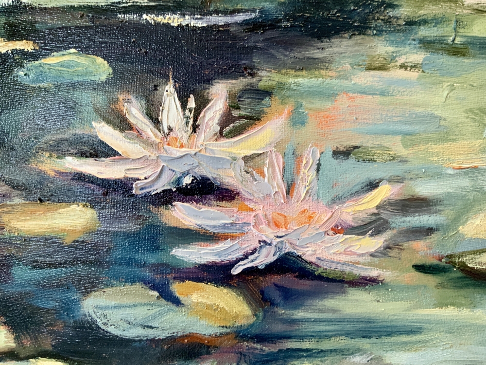 Indigo Serenity - water lilies pond