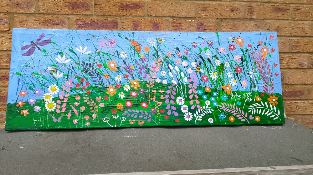 Floral Meadow in A Blue Sky