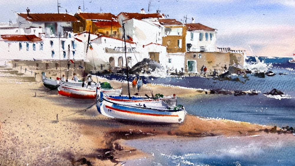 Boats of Calella. Spain