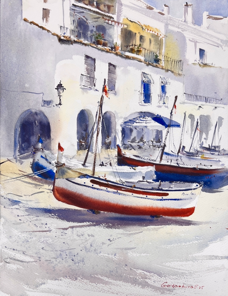 Sunlit Boats of Calella