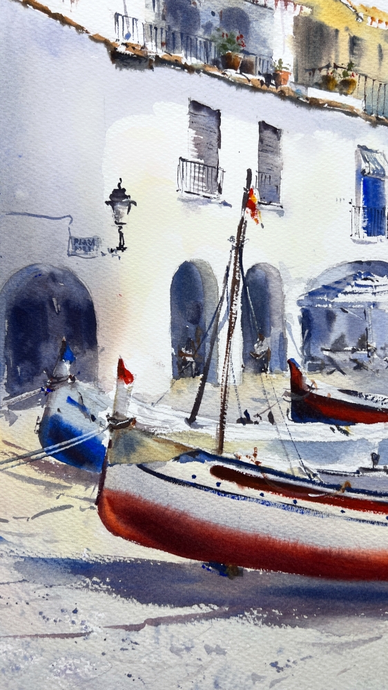 Sunlit Boats of Calella