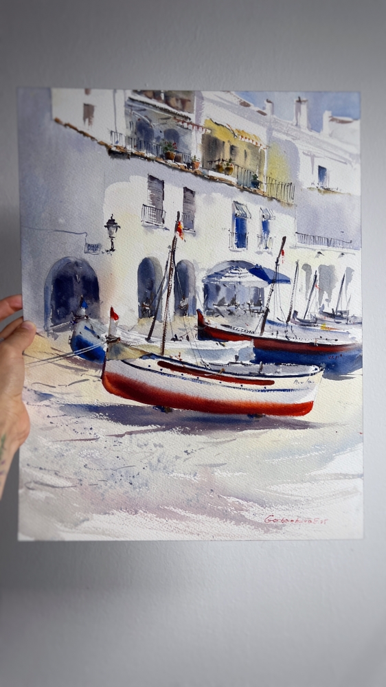 Sunlit Boats of Calella