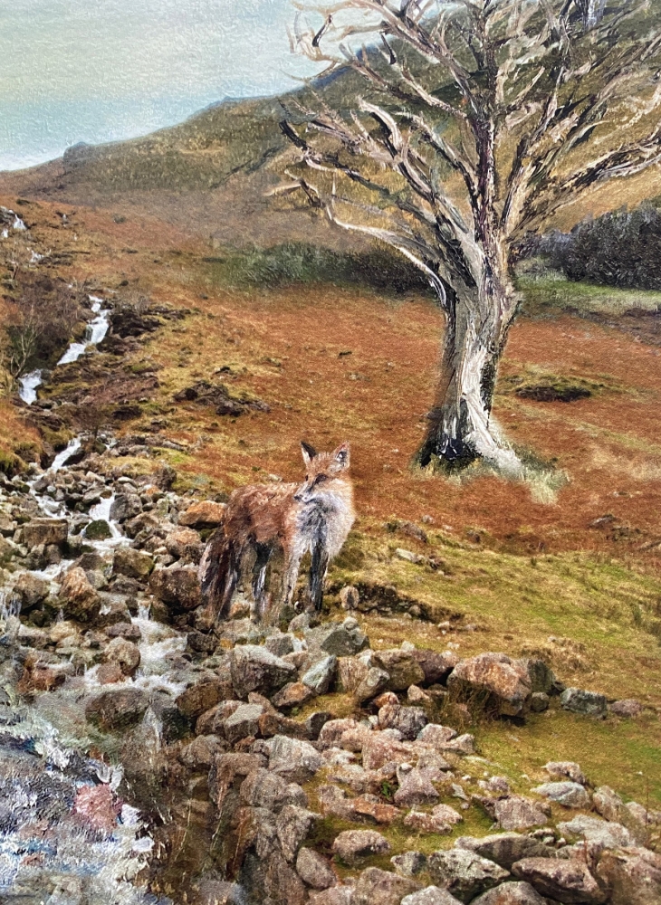The Fox the Waterfall and the Winter Tree