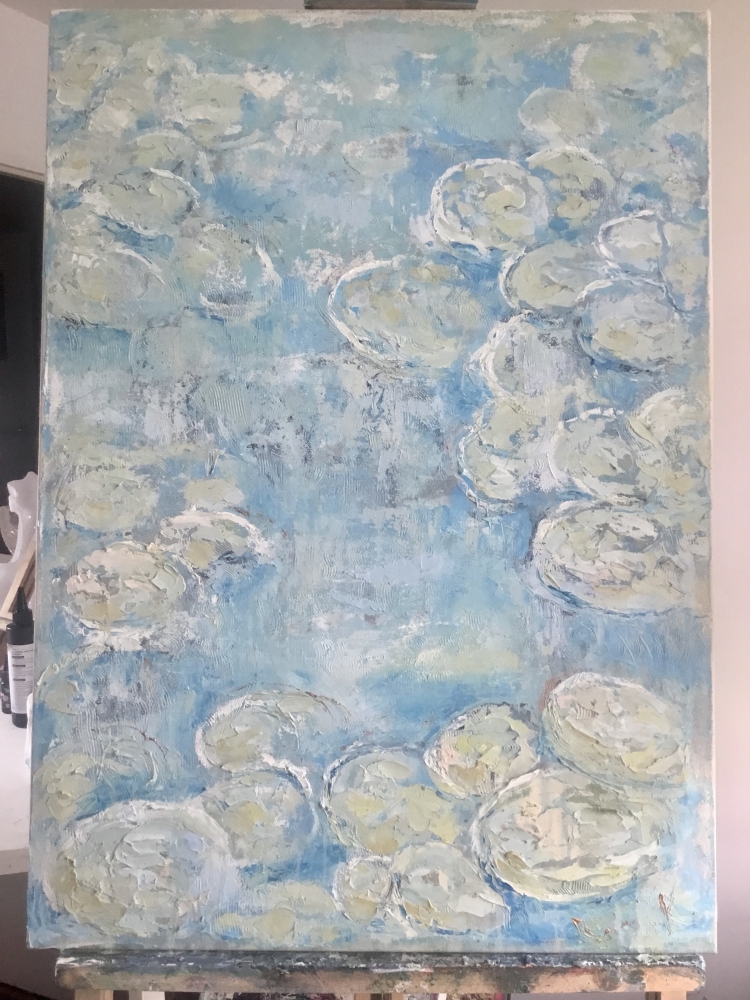 Lily Drift – Original Oil Painting on Unstretched Canvas