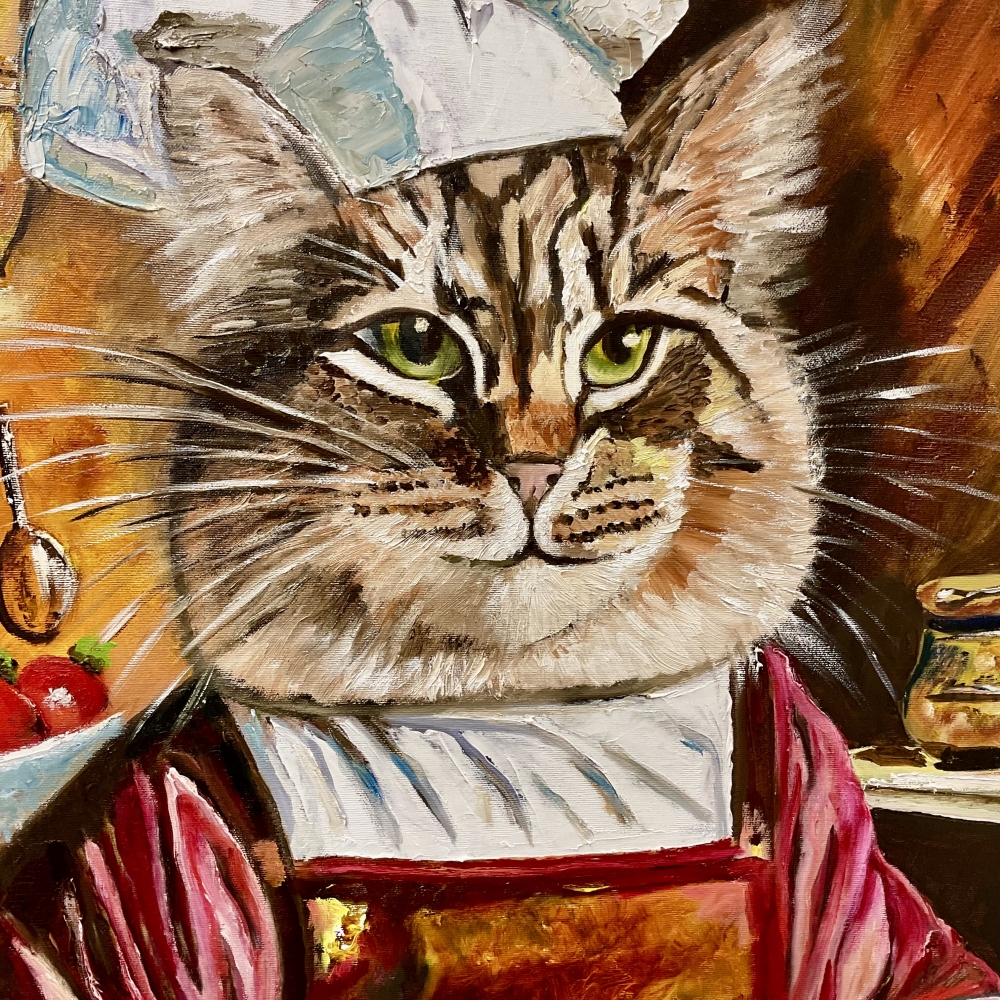 Cat pizza maker. Size 92 x 72 cm 