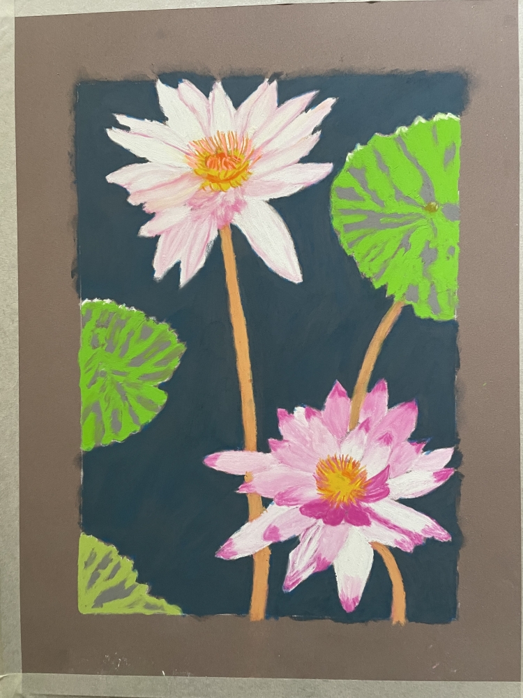 Waterlily (white & purple hue)