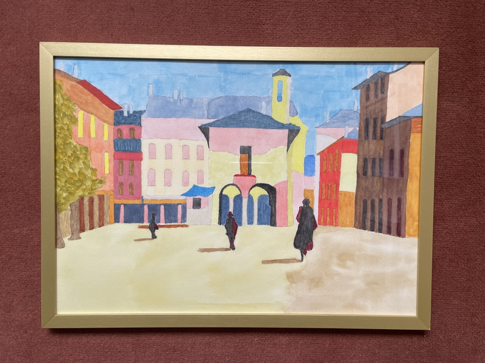 Silhouettes in the old town square