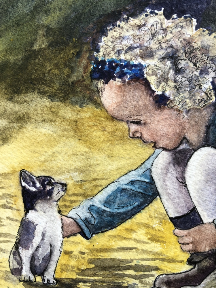 GIRL WITH KITTEN