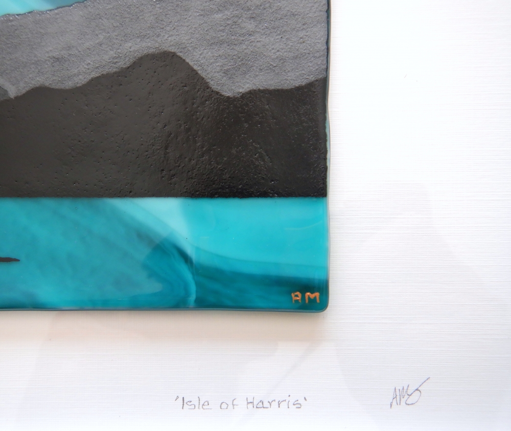 Handmade Fused Glass 'Isle of Harris' Picture.
