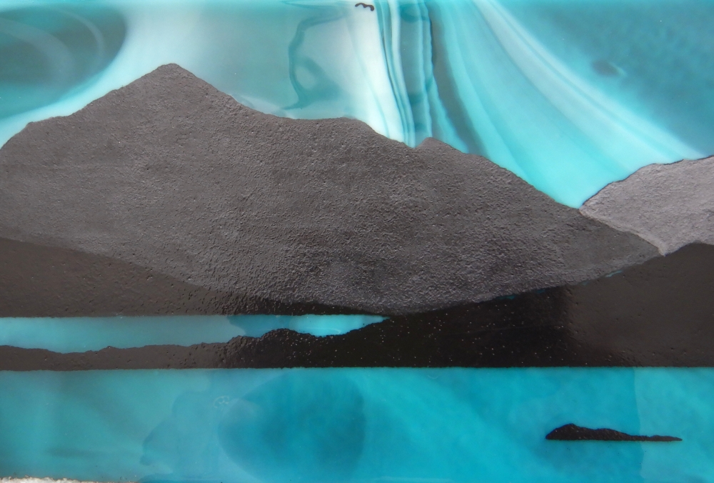 Handmade Fused Glass 'Isle of Harris' Picture.