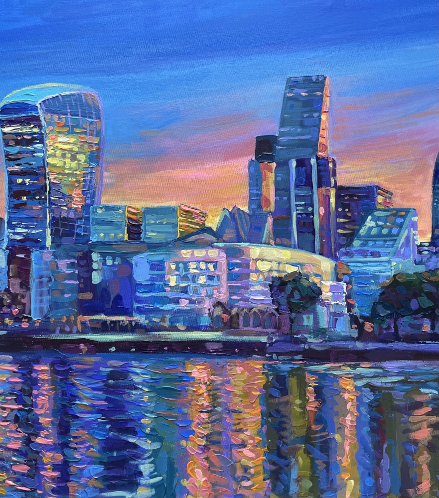 London City Skyline at Sunset 