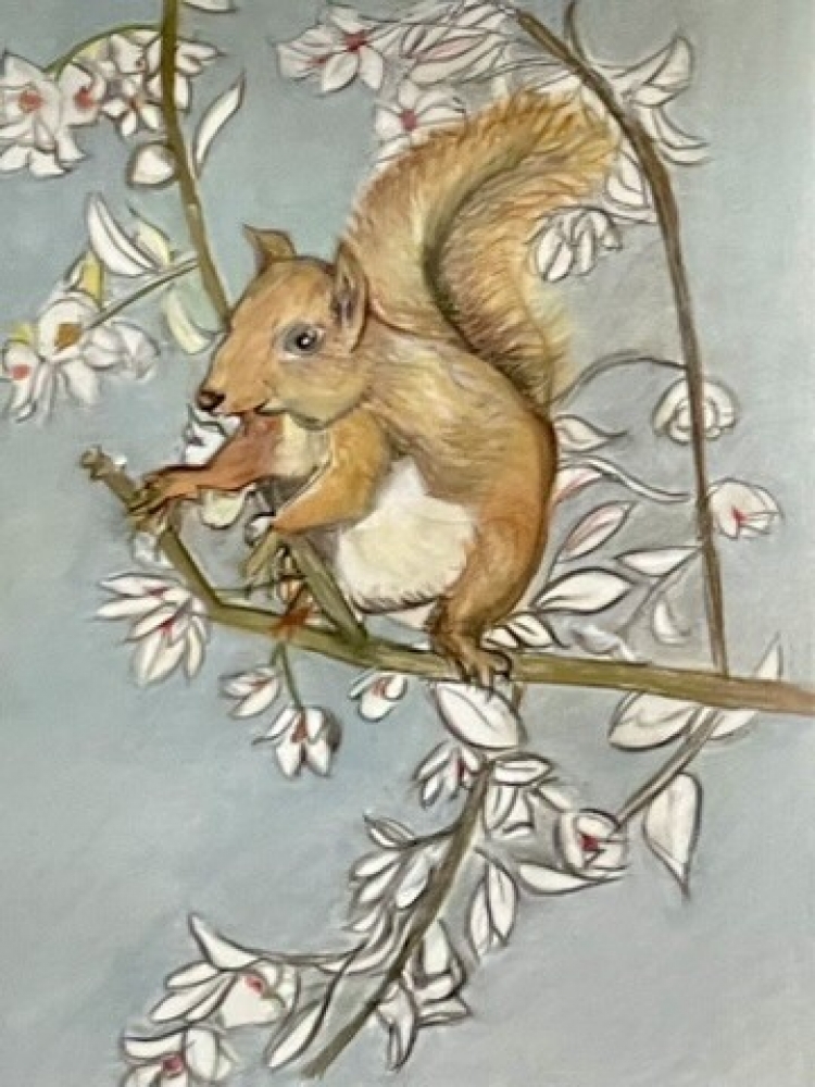 Among the blossom