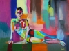 Abstract Bright Colourful Nude 5095