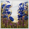 Blue Jewel Flowers Framed
