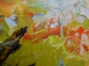 Abstract small painting.  Summer in the city.