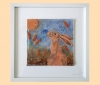 Handmade Fused Glass 'Hare & Moon' Picture.