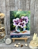 Pansies in a glass vase - floral art