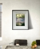 Set of 2 Original Watercolor Paintings | Pink & Green Sunset Landscapes 